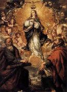 unknow artist Virgin of the Immaculate Conception with Sts Andrew and John the Baptist Spain oil painting artist